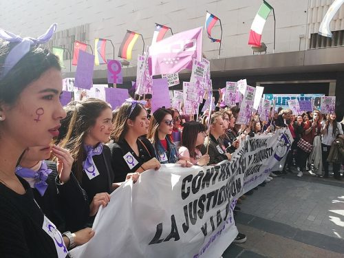 Concentración del Sindicato de Estudiantes por la Huelga Feminista 8M 2019