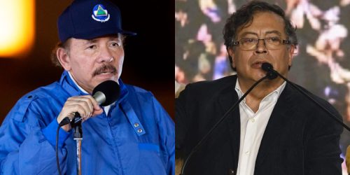 Daniel Ortega, dictador de Nicaragua (izq). Gustavo Petro, presidente de Colombia (der). Foto: Presidencia de Nicaragua y AFP.
