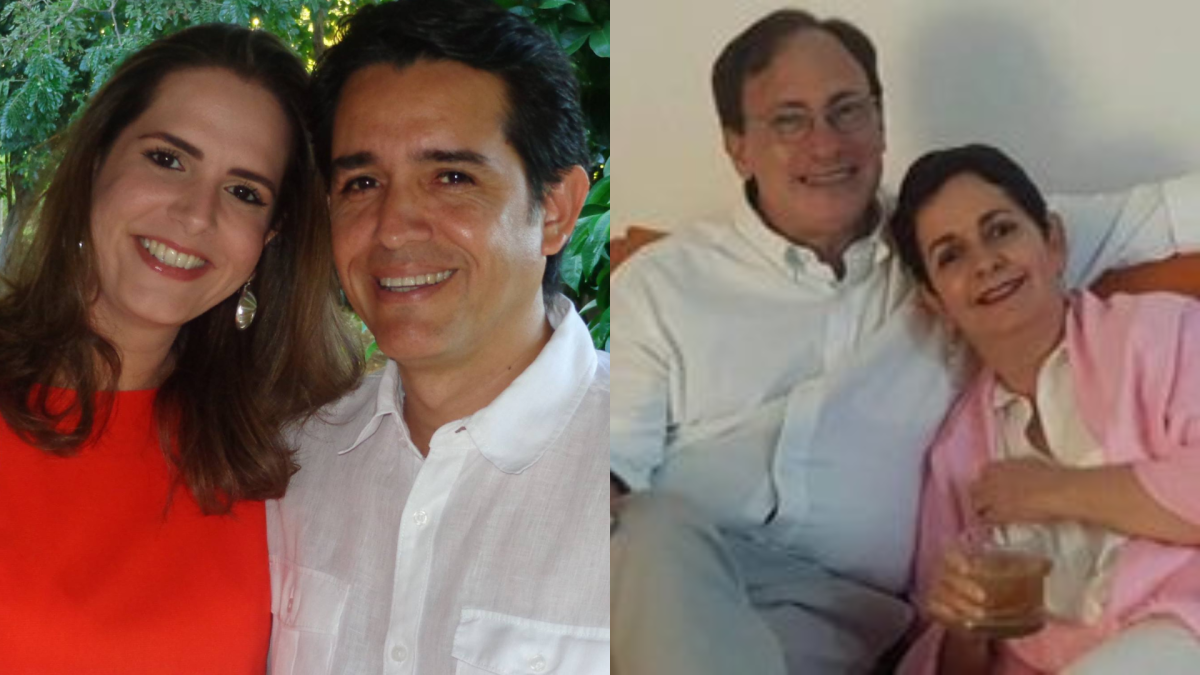 Ana Carolina Álvarez y su esposo Félix Roiz Sotomayor; a la derecha, Javier Álvarez y su esposa Jeaninne Horvilleur Cuadra. Foto: Redes sociales.