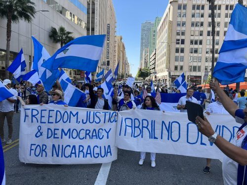Nicaragüenses marchan desde el exilio./Foto: tomada de redes sociales