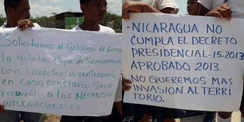 Protesta en la comunidad indígena Musawás. 15 de mayo, 2023. Foto: Cortesía.