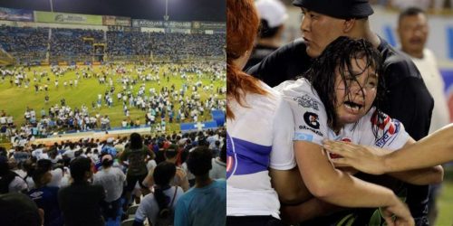Tragedia en estadio de El Salvador: 12 muertos, sobreventa, frustración de fanáticos. Imagen: Collage Nicaragua Investiga.
