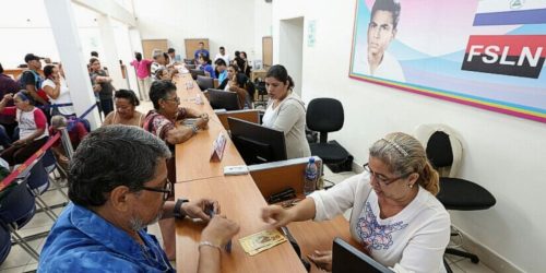 Pago de pensiones en Nicaragua. Foto: Prensa oficialista/ Archivo.