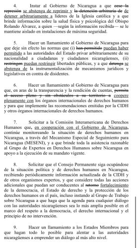 Propuesta de la misión de Brasil ante la OEA sobre Nicaragua. Junio, 2023. Foto: Cortesía/ Arturo McFields.
