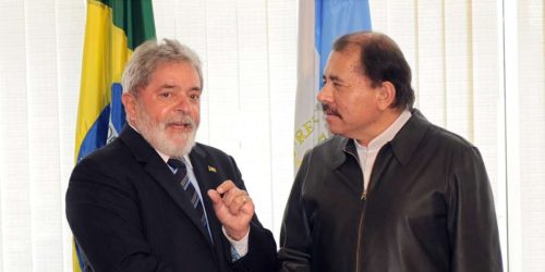 Presidente de Brasil, Lula da Silva, junto al dictador de Nicaragua, Daniel Ortega. Foto: Internet/ Archivo.