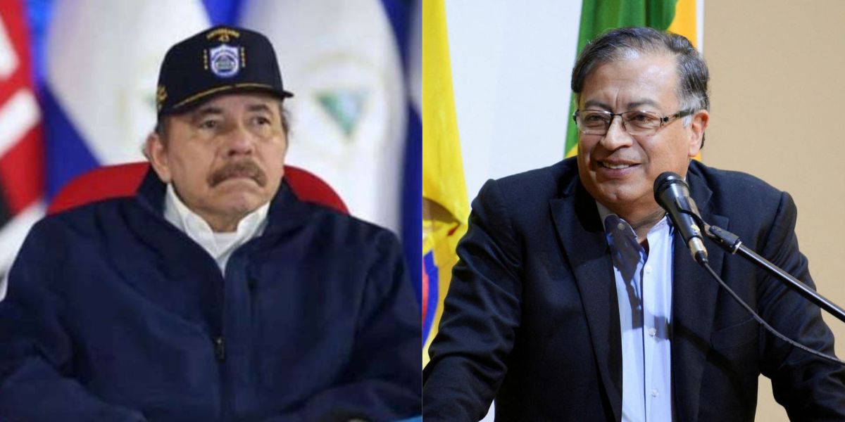 Daniel Ortega, dictador de Nicaragua, y Gustavo Petro, presidente de Colombia.