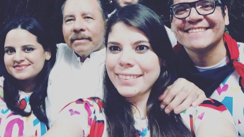 Daniel Ortega y sus hijos Luciana, Camila y Maurice Ortega Murillo. Foto: Redes sociales de Maurice Ortega.