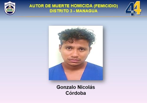Femicida de Altagracia, Managua, Gonzalo Nicolás Córdoba. Foto: Policía de Nicaragua.