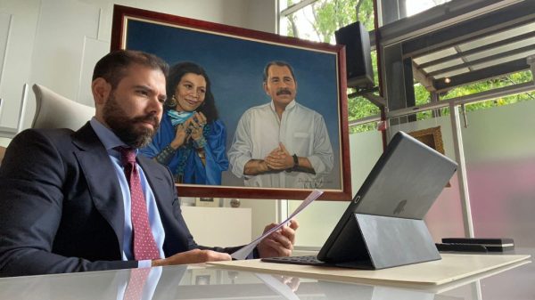 Laureano Ortega Murillo, hijo de la pareja dictatorial de Nicaragua. Foto: Prensa oficialista.