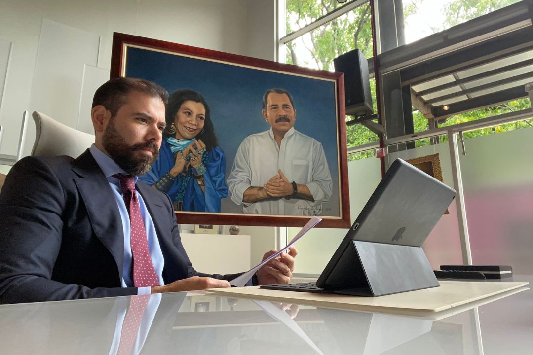 Laureano Ortega Murillo, hijo de la pareja dictatorial de Nicaragua. Foto: Prensa oficialista.