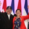 Dictador de Nicaragua, Daniel Ortega, junto a Ramona Rodríguez, presidenta del CNU. Diciembre, 2018. Foto: Prensa oficialista.