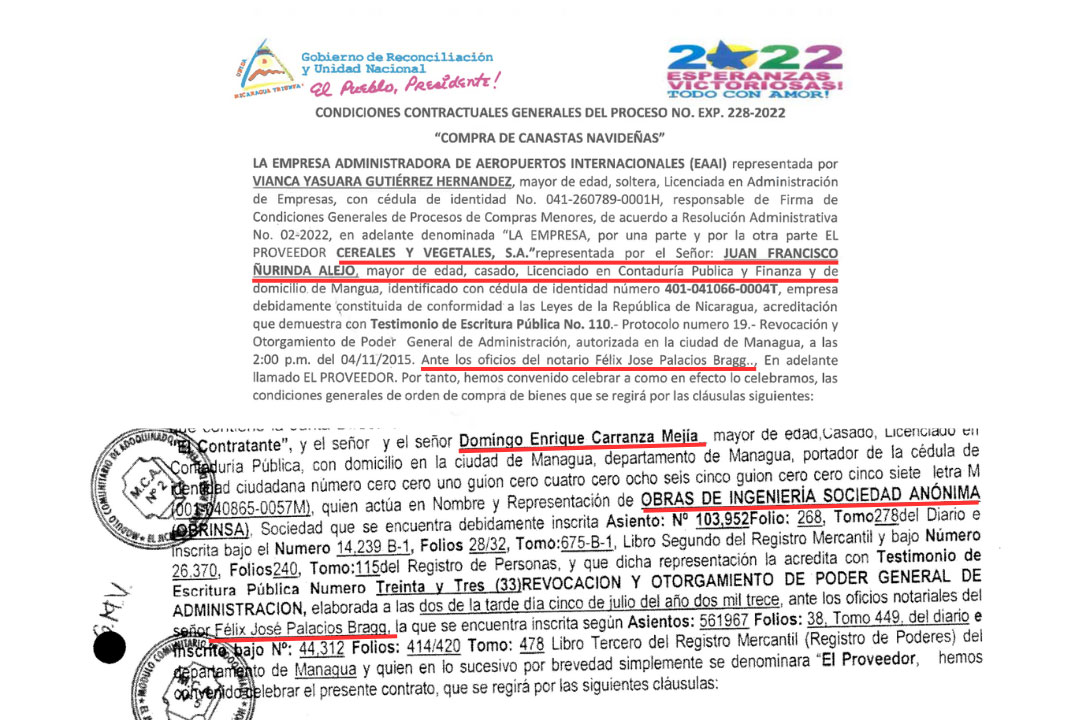 Escrituras donde aparece Félix José Palacios Bragg como notario en Cervegsa y Obrinsa.